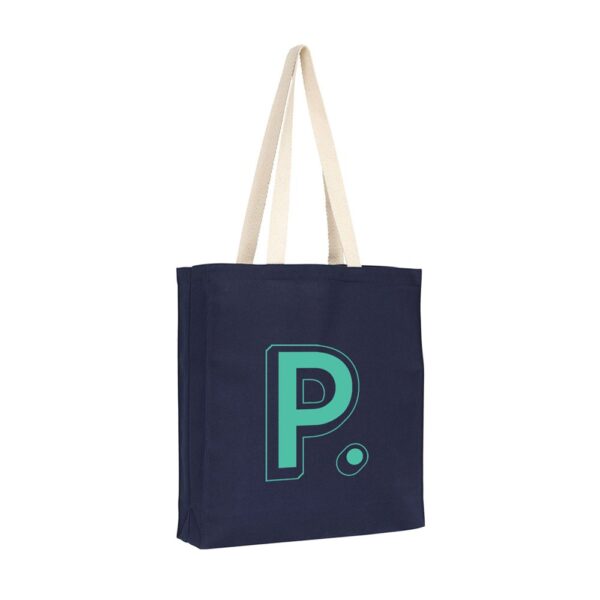 branded-tote bag-with-wide-branding-area-natural-colour-handles-blue-colour-tote