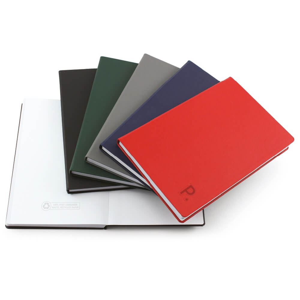 Sustainable Merch Ideas for New & Returning Employees 5 stack-of-recycled-branded-notebooks