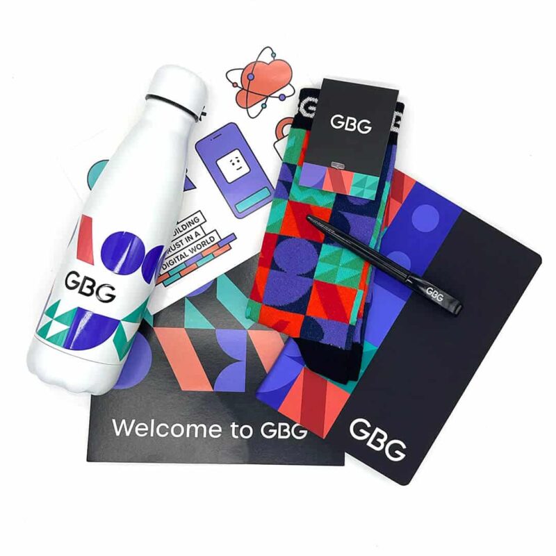 GBG - New Hire Packs 2 gbg-branded-merch-socks-bottle-notebook