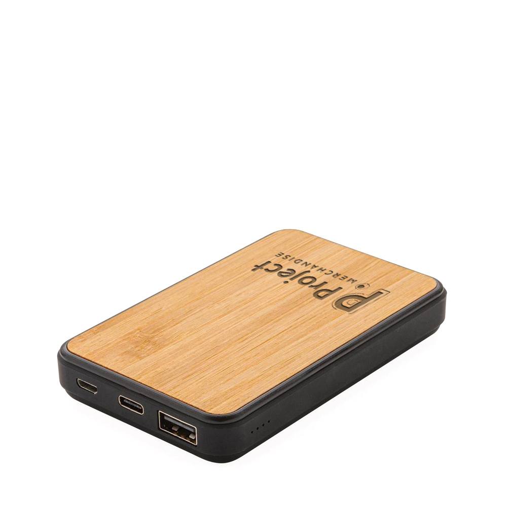 Bamboo & Recycled Plastic Power Bank, Branded Tech