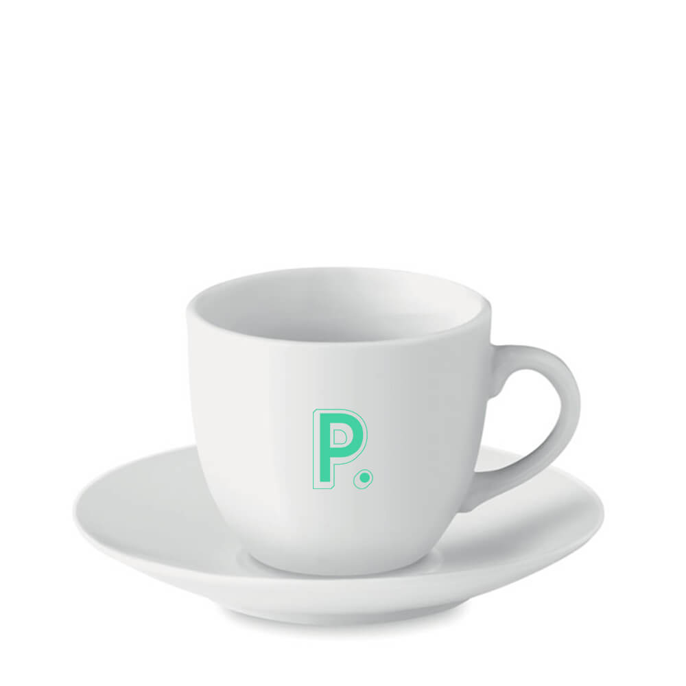 Porcelain Espresso Cup & Saucer Branded Homeware Project Merchandise