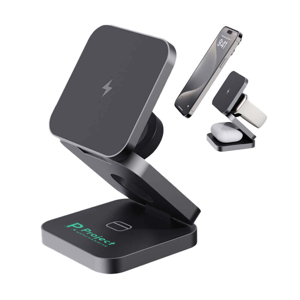 Terra Recycled Aluminium Foldable 3-in-1 Charger