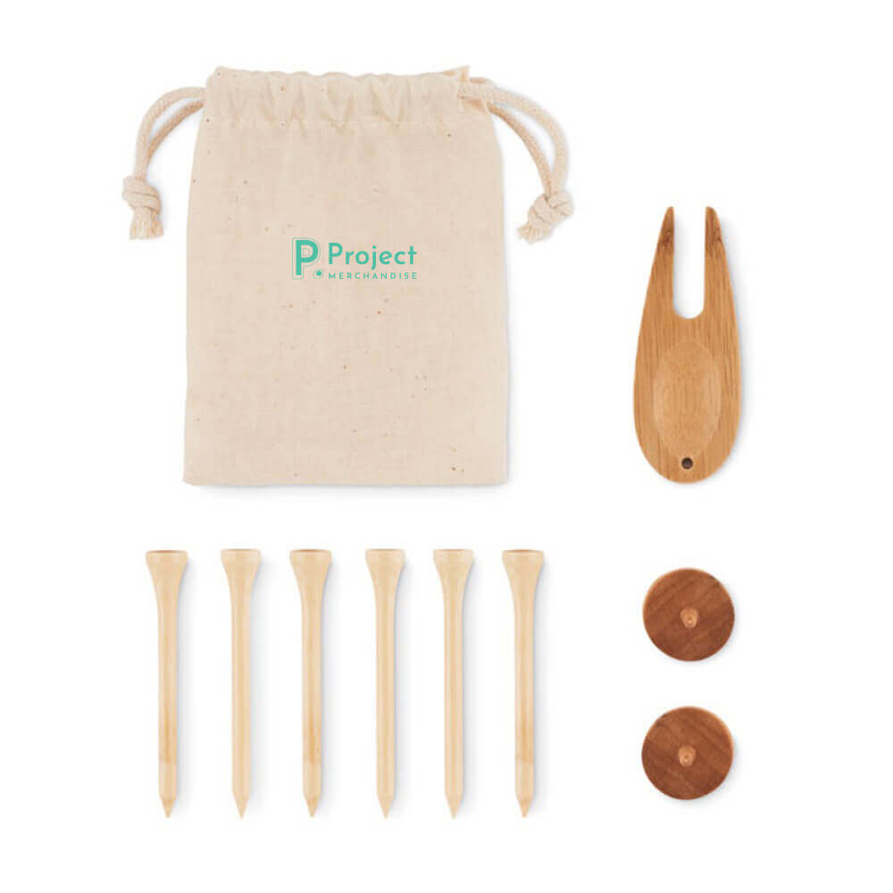 Bamboo Golf Accessories In Organic Cotton Pouch 3