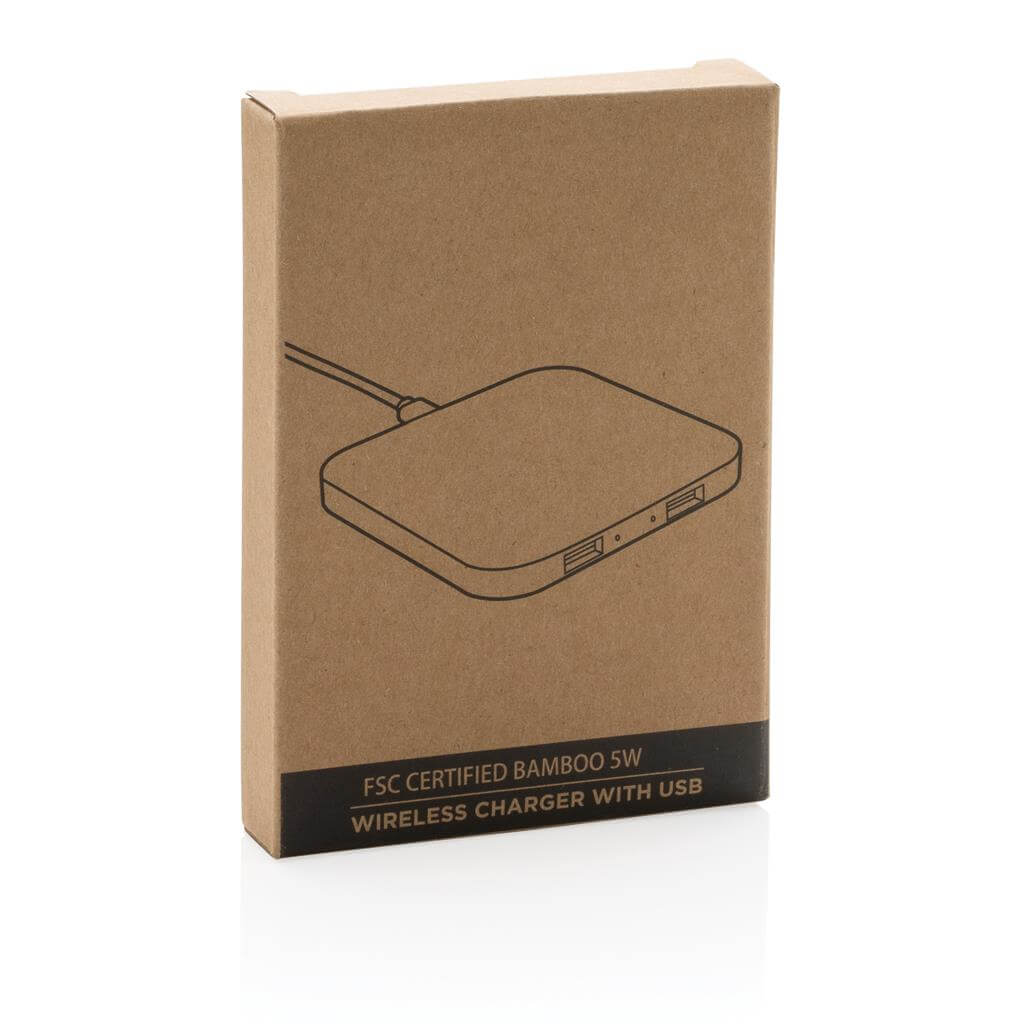 Bamboo Square Wireless Charger 5W