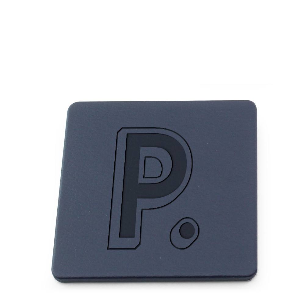 E Leather Square Coaster
