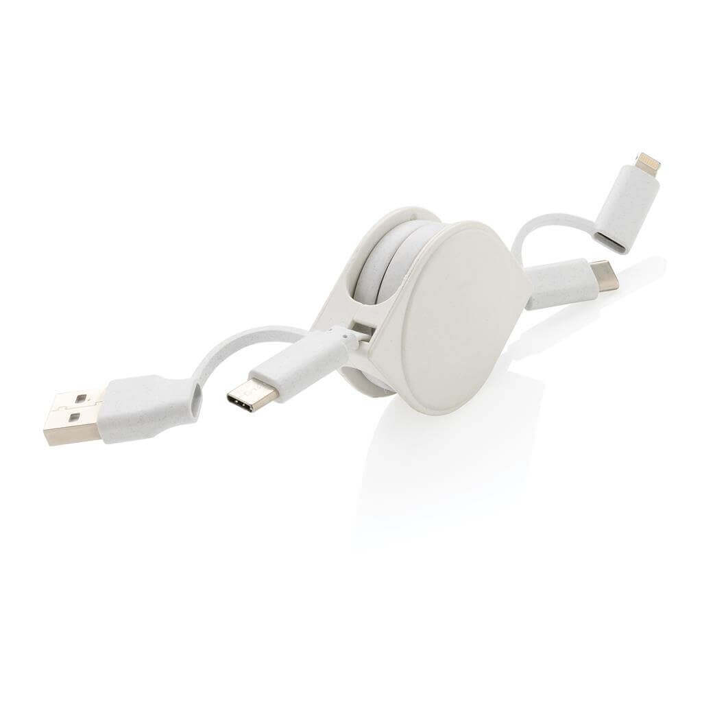 Recycled Plastic 6 in 1 Retractable Cable 1