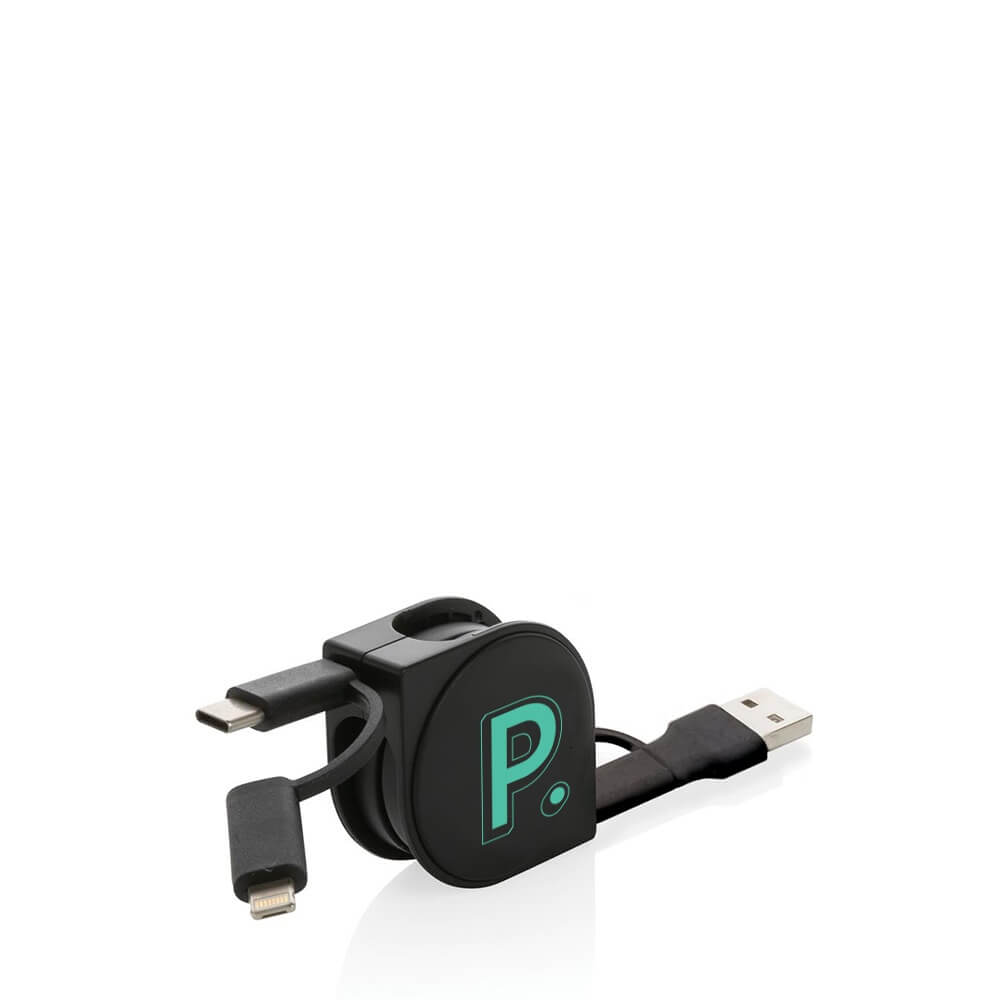 Recycled Plastic 6 in 1 Retractable Cable