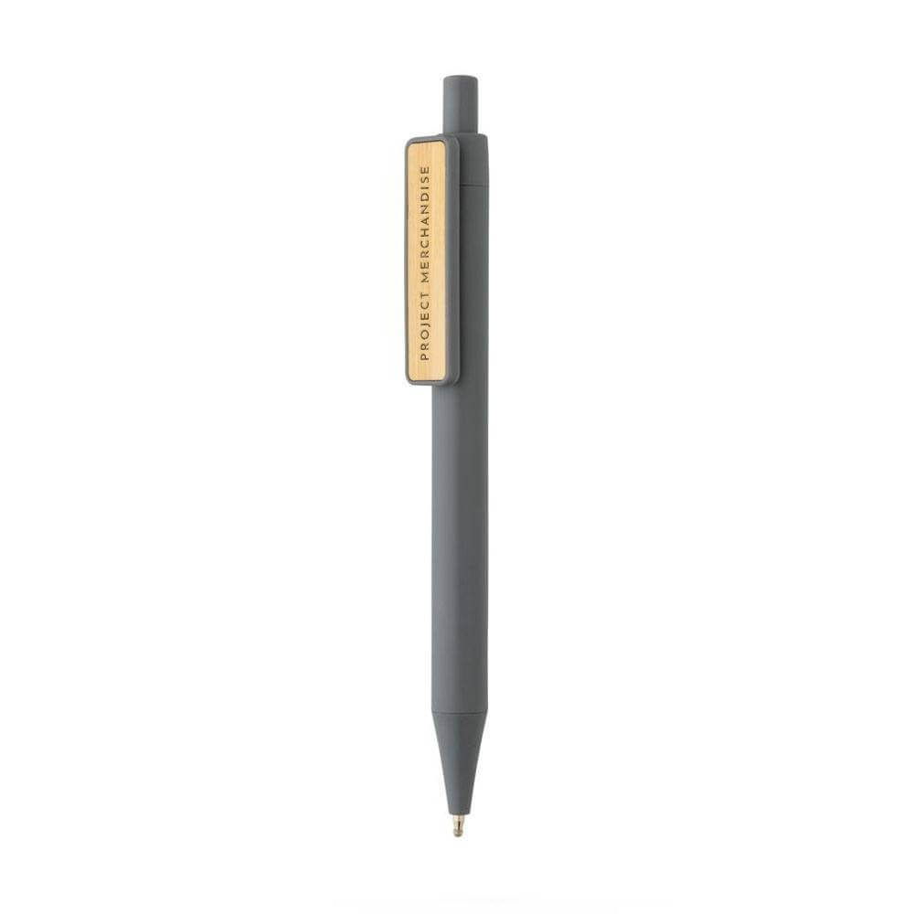 Recycled Plastic Pen with Bamboo Clip
