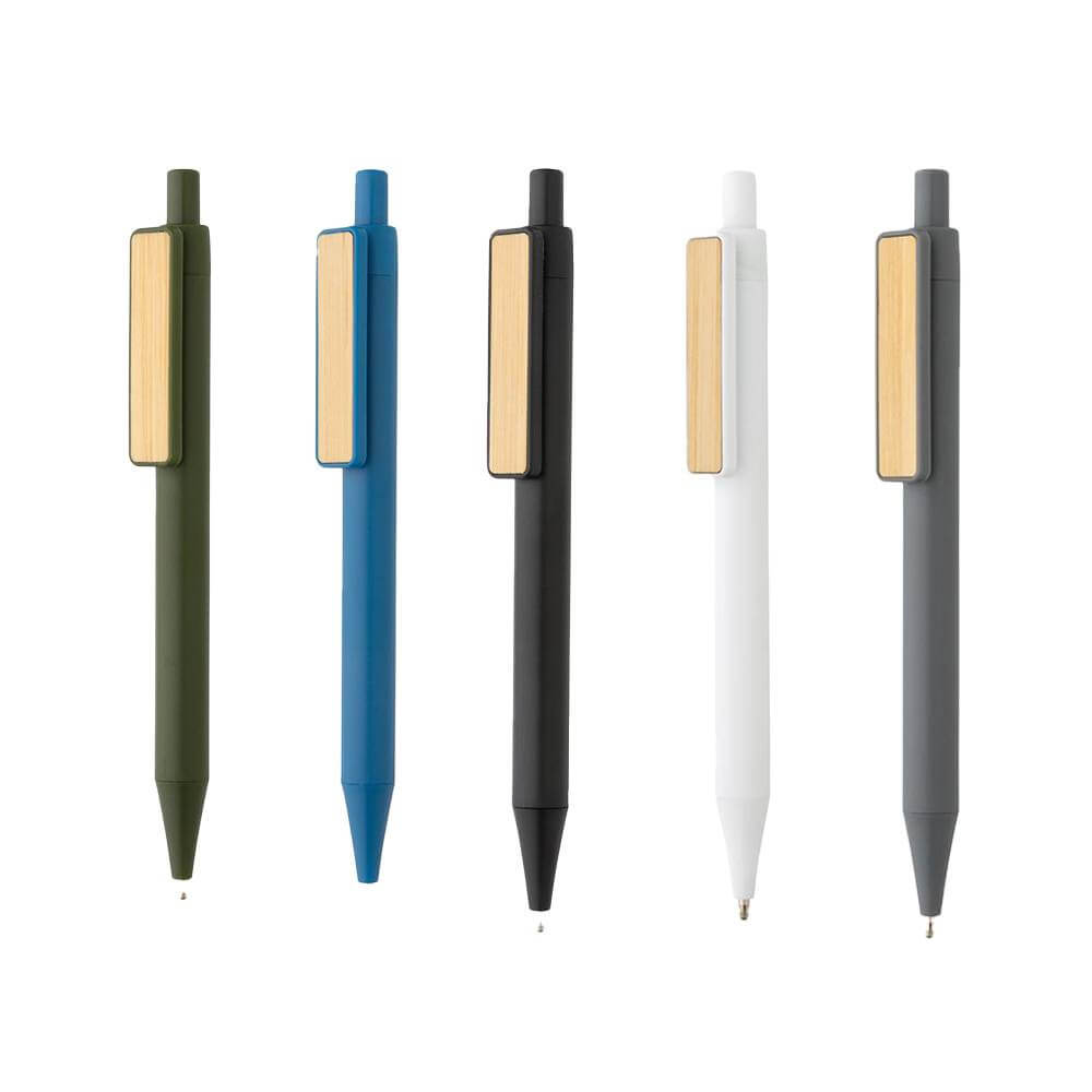 Recycled Plastic Pen with Bamboo Clip 2