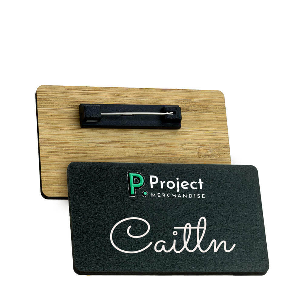 bamboo rectangle blackboard badge 2