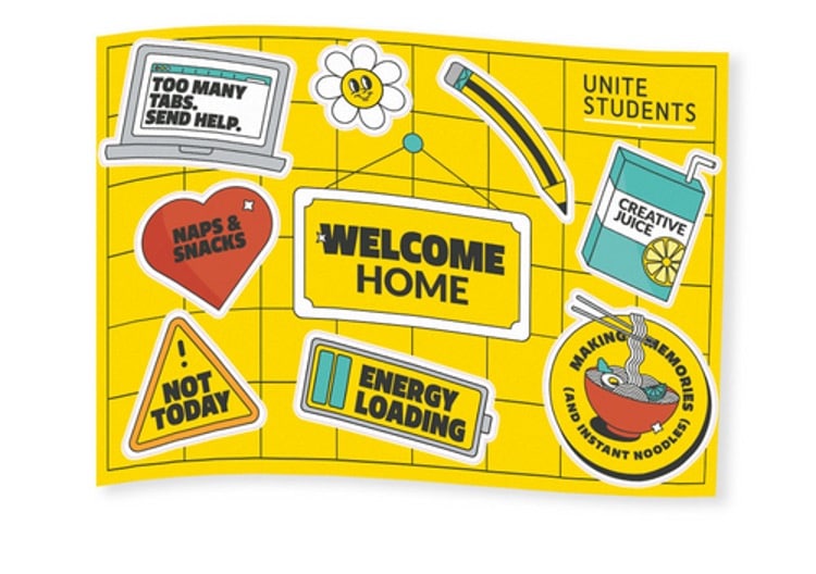Unite Students - Welcome Gifts Students Actually Want to Use 3 A5 Vinyl Sticker Sheet Unite Students