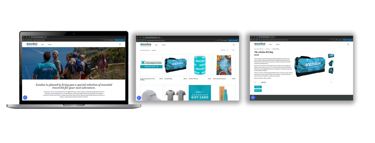 Exodus - Transforming Merchandise into a Complete Brand and Fulfilment Programme 2 Exodus Case Study B2C store